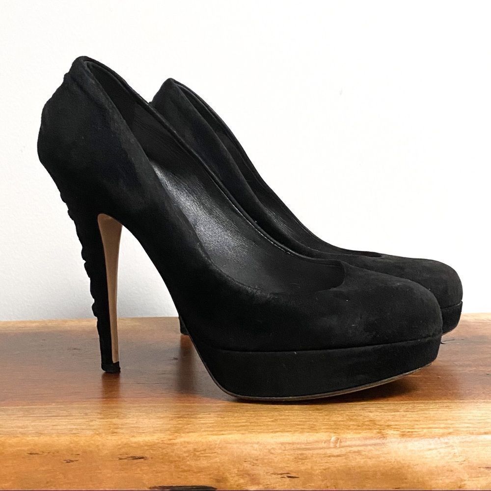 Authentic MIU MIU Black Suede Pumps 39 - Picture 1 of 11